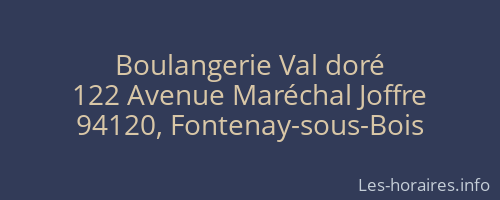 Boulangerie Val doré