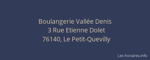 Boulangerie Vallée Denis