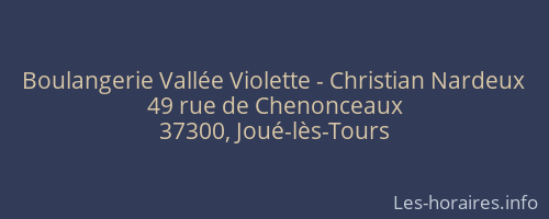 Boulangerie Vallée Violette - Christian Nardeux