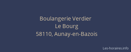 Boulangerie Verdier