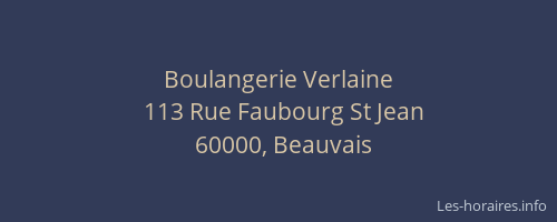 Boulangerie Verlaine