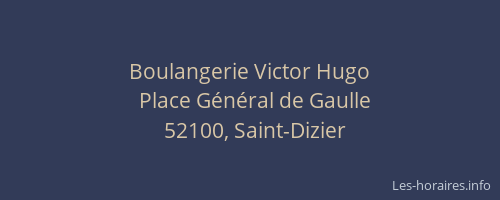 Boulangerie Victor Hugo