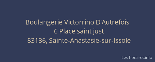 Boulangerie Victorrino D'Autrefois