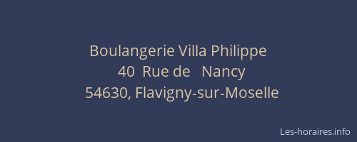 Boulangerie Villa Philippe