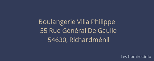 Boulangerie Villa Philippe