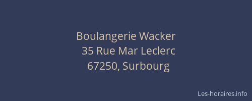 Boulangerie Wacker