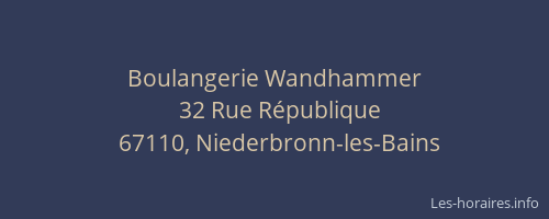Boulangerie Wandhammer