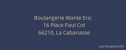 Boulangerie Wante Eric