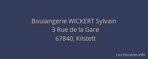 Boulangerie WICKERT Sylvain