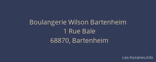 Boulangerie Wilson Bartenheim