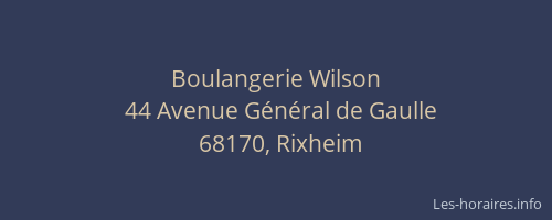 Boulangerie Wilson