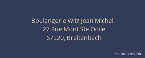 Boulangerie Witz Jean Michel
