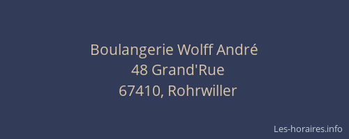 Boulangerie Wolff André
