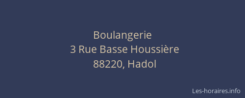Boulangerie