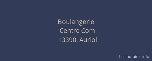 Boulangerie