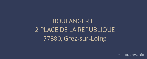 BOULANGERIE