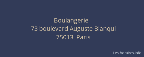 Boulangerie 