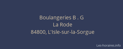 Boulangeries B . G