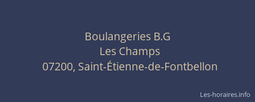 Boulangeries B.G