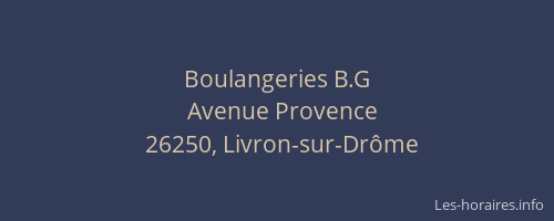 Boulangeries B.G