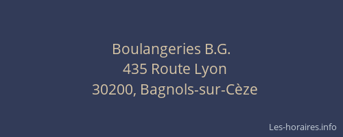 Boulangeries B.G.