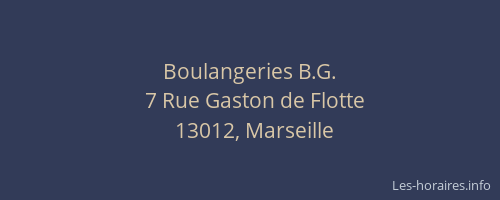 Boulangeries B.G.