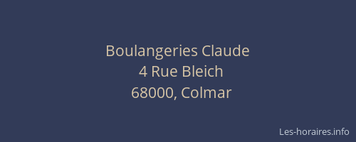 Boulangeries Claude