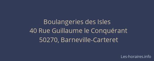 Boulangeries des Isles