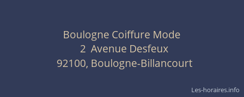 Boulogne Coiffure Mode