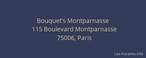 Bouquet's Montparnasse