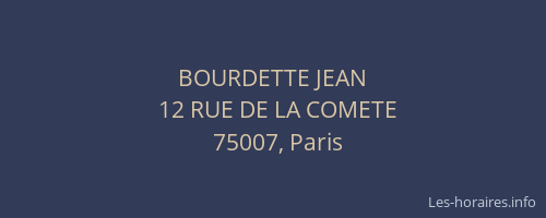 BOURDETTE JEAN