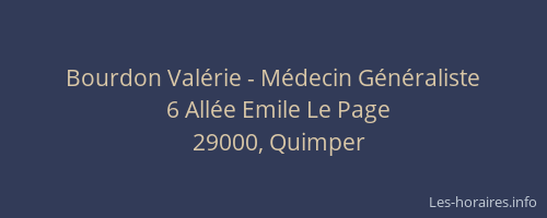 Bourdon Valérie - Médecin Généraliste