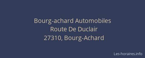 Bourg-achard Automobiles