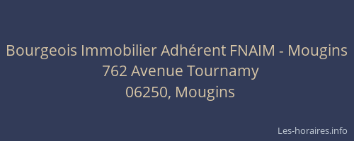 Bourgeois Immobilier Adhérent FNAIM - Mougins