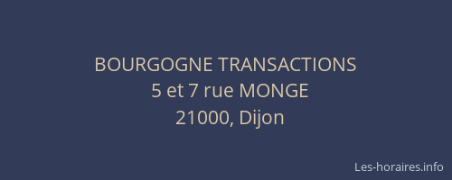 BOURGOGNE TRANSACTIONS