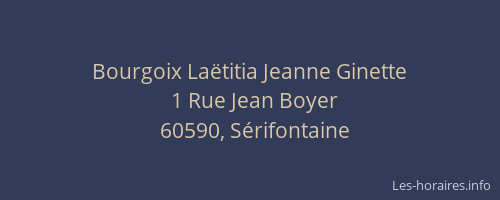 Bourgoix Laëtitia Jeanne Ginette