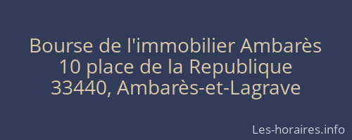 Bourse de l'immobilier Ambarès
