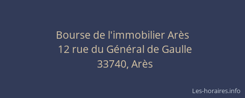 Bourse de l'immobilier Ar&egrave;s