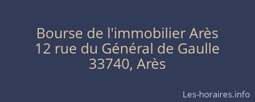 Bourse de l'immobilier Arès