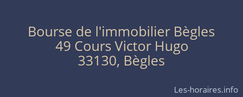 Bourse de l'immobilier Bègles