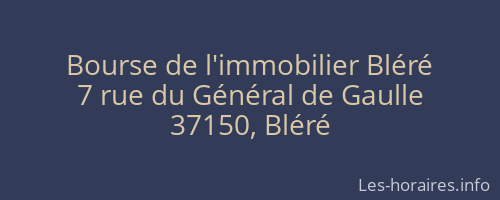 Bourse de l'immobilier Bléré