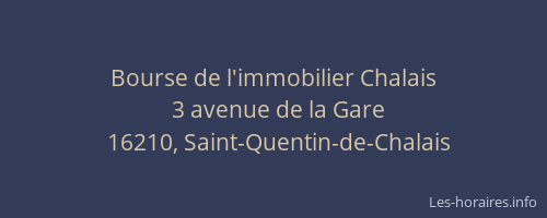 Bourse de l'immobilier Chalais