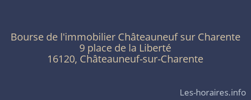 Bourse de l'immobilier Châteauneuf sur Charente