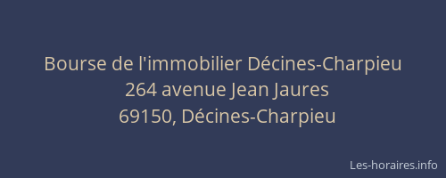 Bourse de l'immobilier Décines-Charpieu