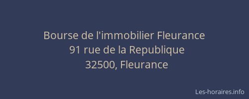 Bourse de l'immobilier Fleurance