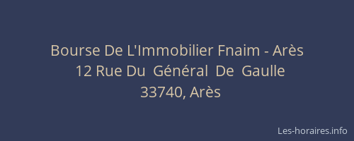Bourse De L'Immobilier Fnaim - Arès