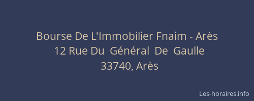 Bourse De L'Immobilier Fnaim - Ar&egrave;s