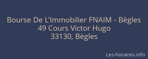 Bourse De L'Immobilier FNAIM - Bègles