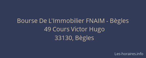 Bourse De L'Immobilier FNAIM - Bègles