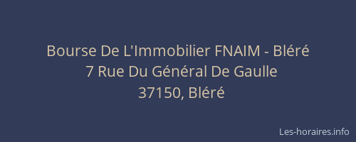 Bourse De L'Immobilier FNAIM - Bl&eacute;r&eacute;